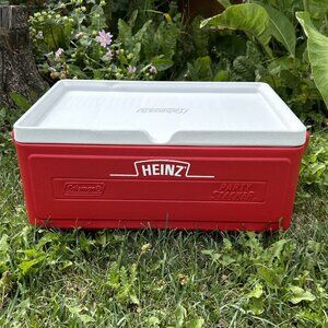 Coleman Party Stacker HEINZ Plastic Cooler Stackable 24-Can Red White 6225